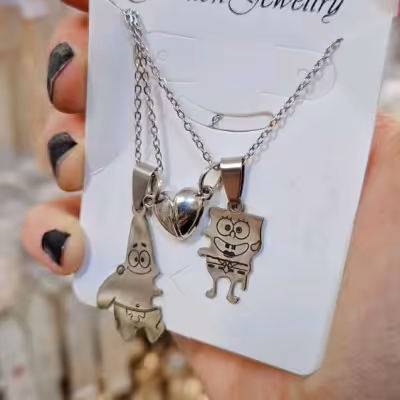 نیمست جفتی گردنبند پاتریک و باب اسفنجی