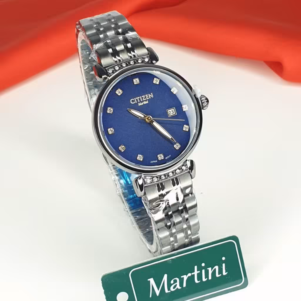 ساعت مچی زنانه سیتیزن بند استیل بدنه استیل صفحه آبی citizen 