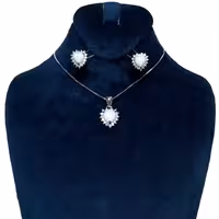 نیمست نقره 925 با آبکاری طلا سفید طرح قلب کد 22