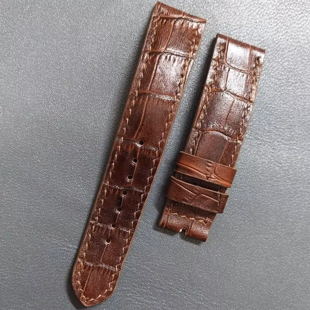 بند ساعت چرم گاوی بدون سگک 