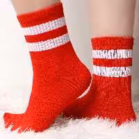 جوراب ساقدار 2خط زمینه قرمز اسپرت فری سایز