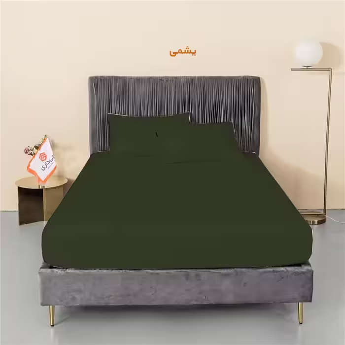 سرویس ملحفه چیداری مدل میکرو دو نفره سه تکه 160در200 رنگ یشمی