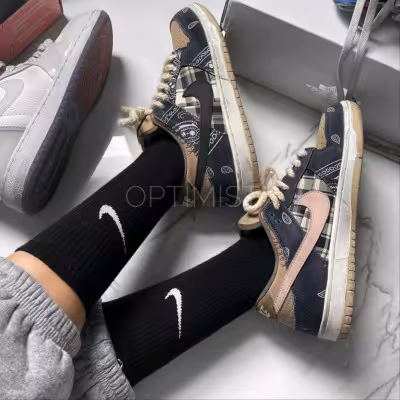 جوراب ساقدار نایک مشکی نخ پنبه فری سایز