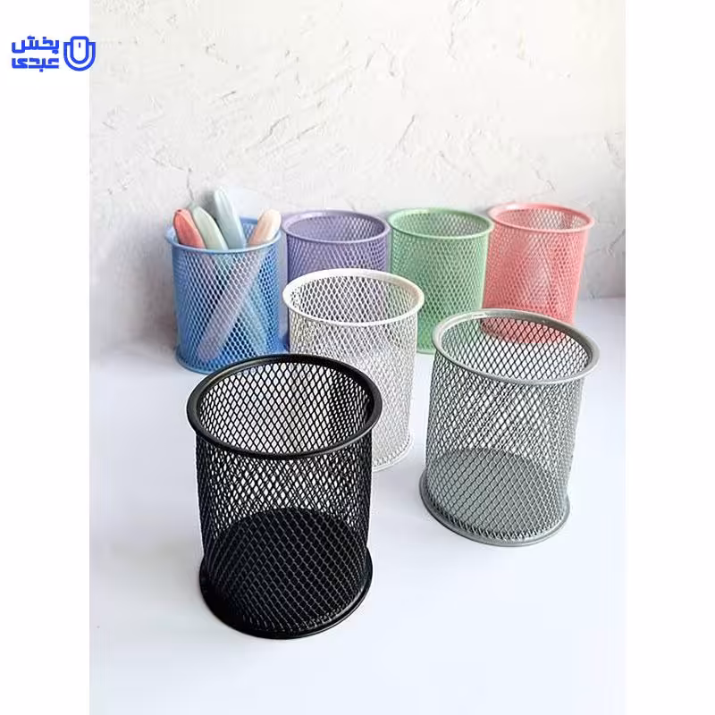 جا قلمی مشکی فلزی توری