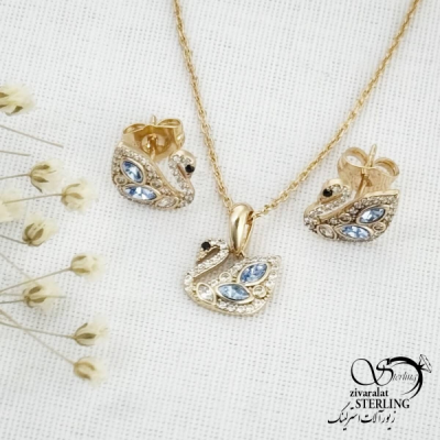 نیمست ژوپینگ طرح قو نگین دار کد 14011