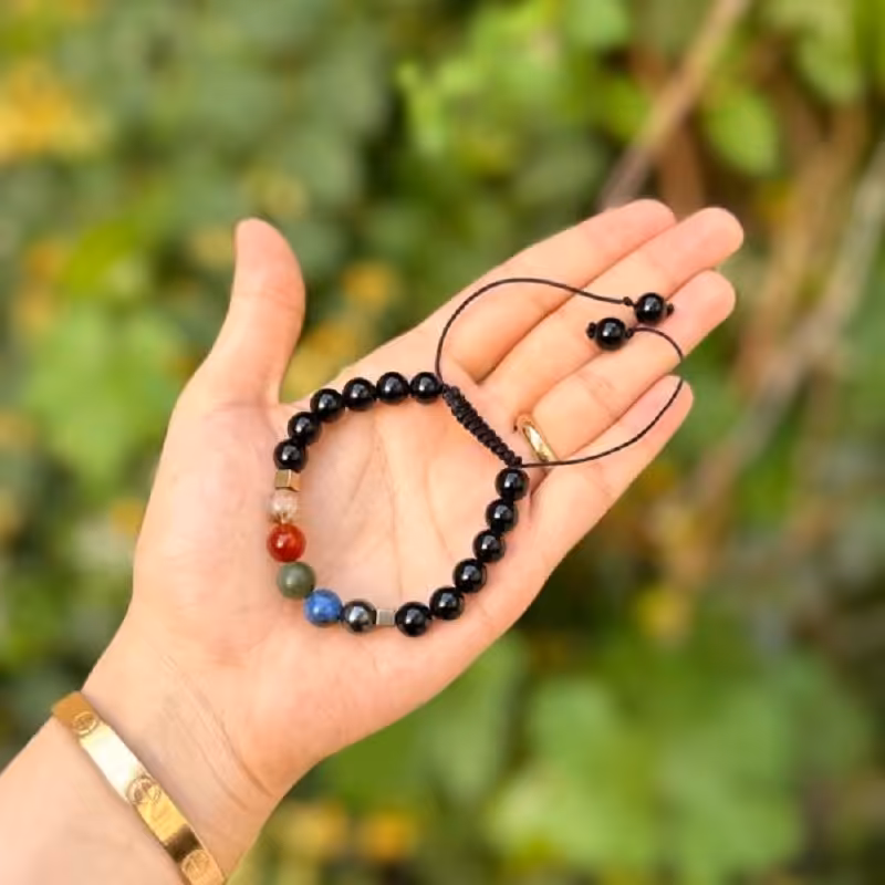 دستبند تورمالین سیاه و پنج عنصر
