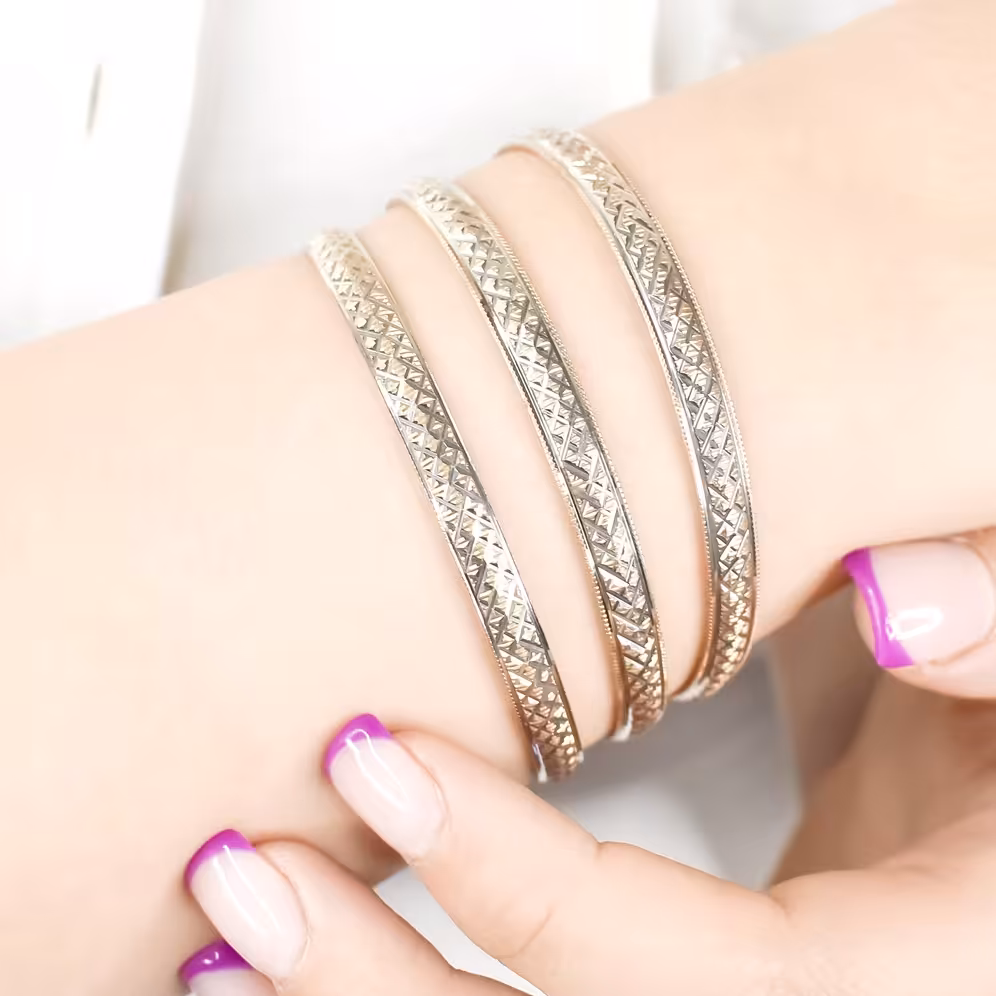 النگو مسی طرح طلا مدل لوزی سایز 2  کد111