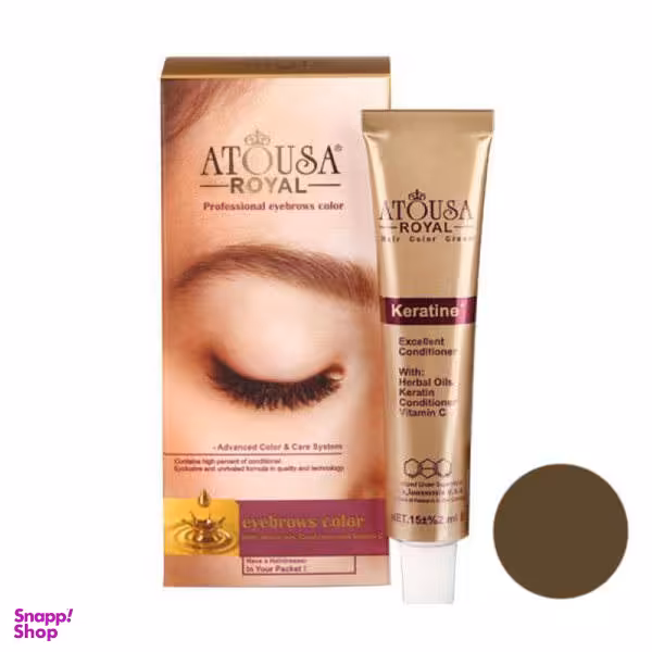 رنگ ابرو آتوسا رویال (Atousa Royal) شماره 0.7 حجم 15 میلی‌لیتر رنگ بلوند زیتونی متوسط