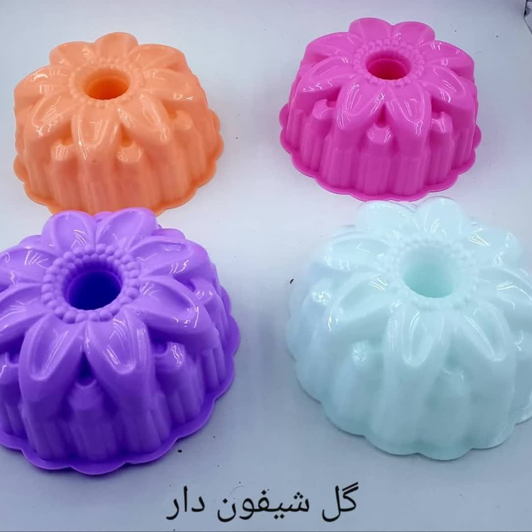 قالب ژله گل پلاستیکی گل شیفون دار. 17.5 سانت