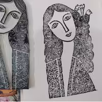 مهر هو مهر.دست ساز.لینو.مناسب برای چاپ روی کاغذ و پارچه.طراحی لوگو برای محصولات.دیزاین کاغذ کادو