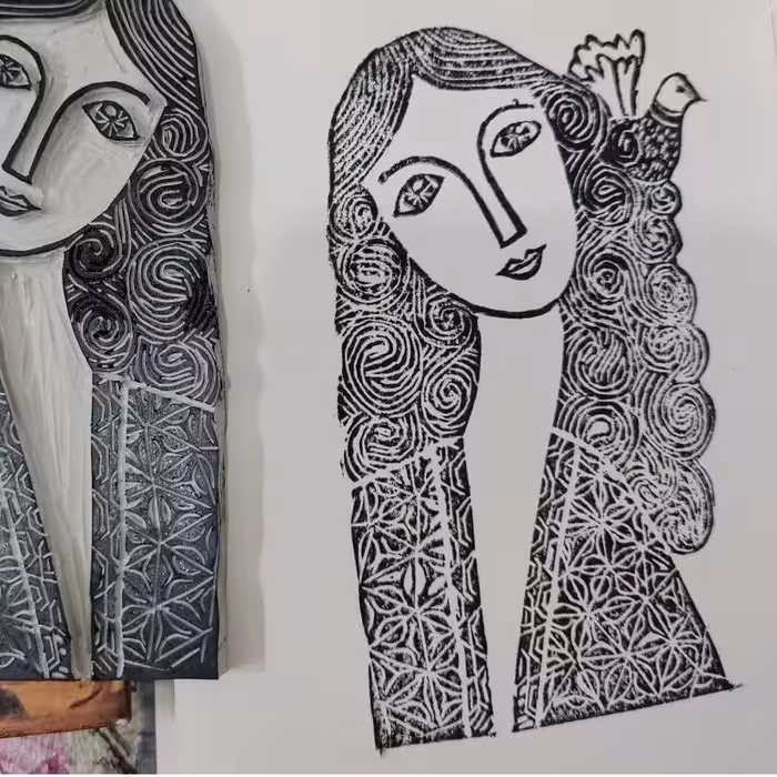 مهر هو مهر.دست ساز.لینو.مناسب برای چاپ روی کاغذ و پارچه.طراحی لوگو برای محصولات.دیزاین کاغذ کادو