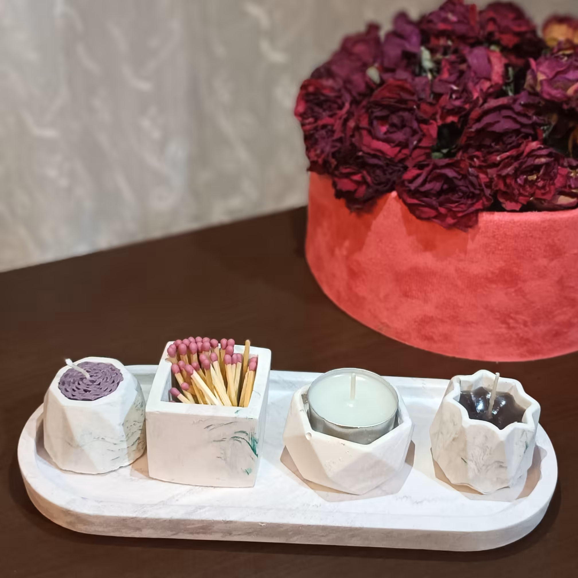 سینی شات شمع و جای کبریت و وارمر تزئینی بسیار زیبا