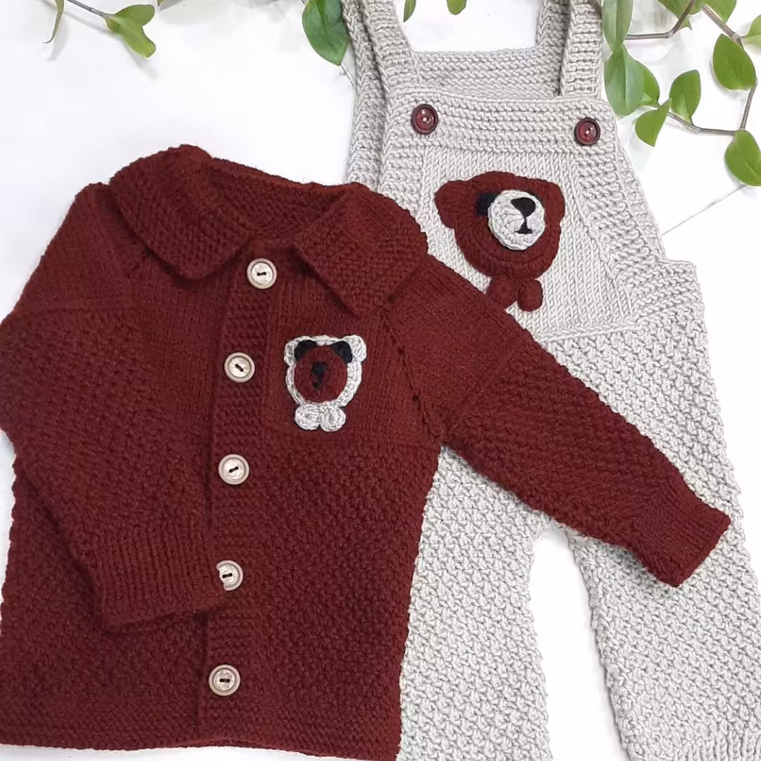 ست سرهمی  بافتنی خرسی