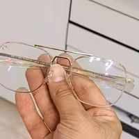 عینک طبی 2پل فلزی طلایی