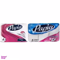 دستمال کاغذی حوله ای و دستمال توالت پاپیا مدل T16_H6 مجموعه 22 عددی