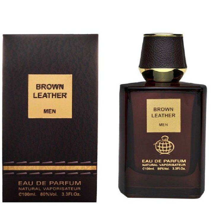 ادکلن مردانه فراگرنس ورد مدل برون لدر Brown Leather حجم 100 میل