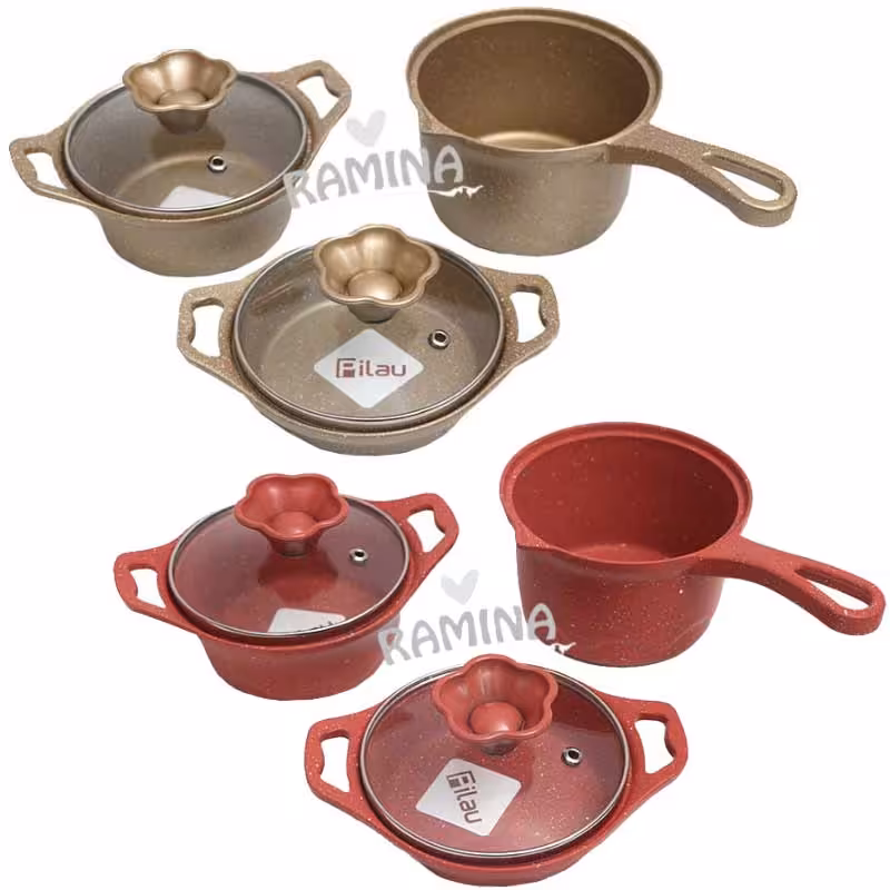 سرویس قابلمه چدن 5 پارچه نوزاد پیلو Pilau