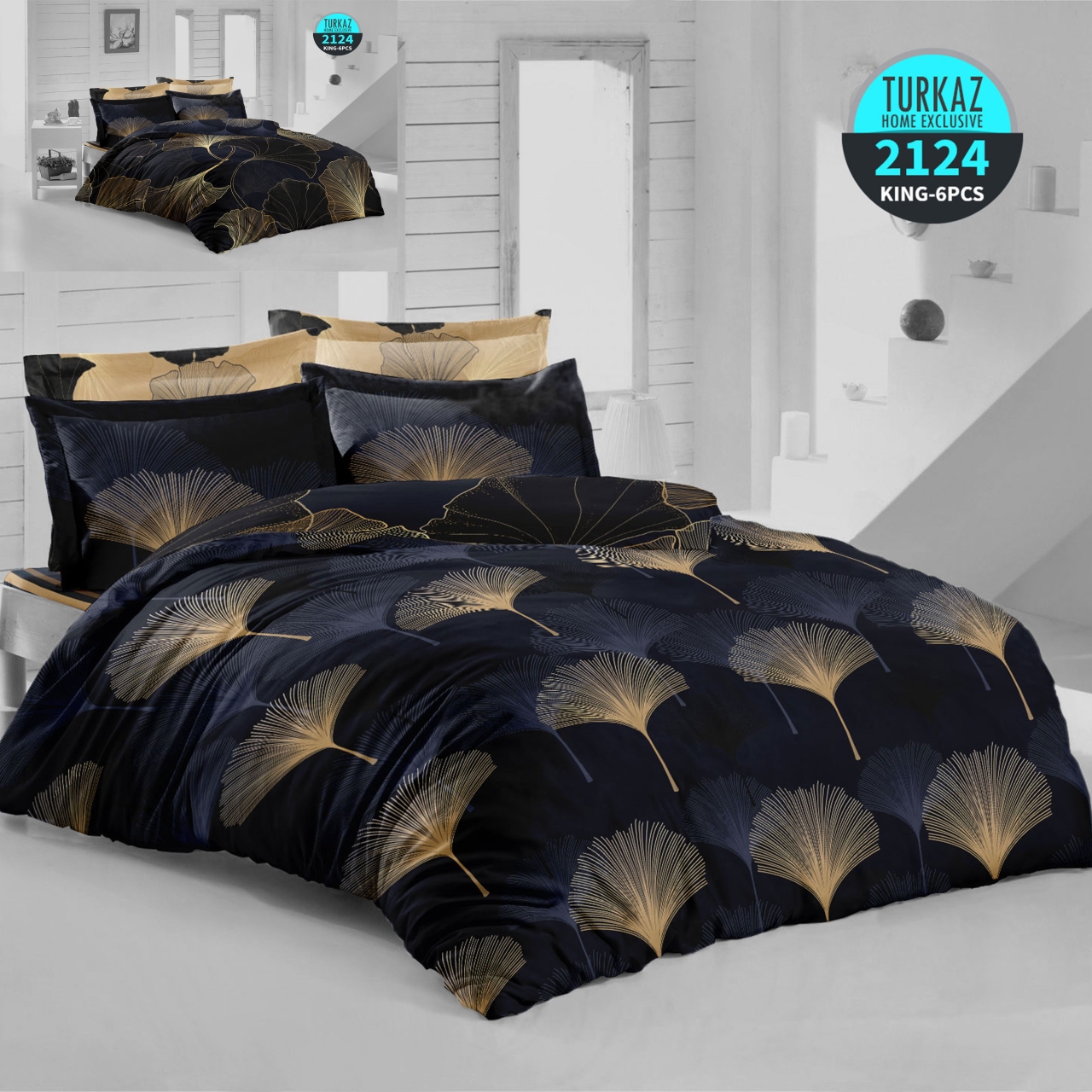 ست روتختی ترک آز کد 2124 دونفره 6 تکه