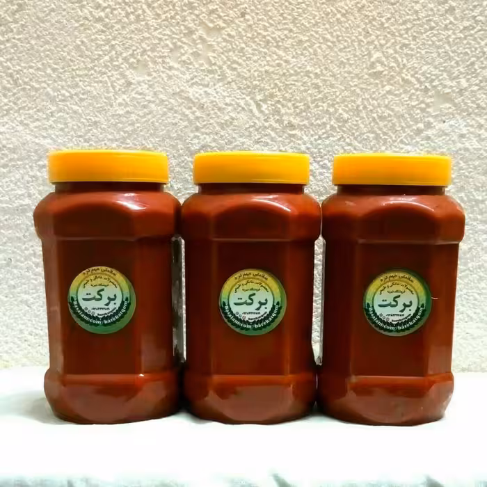 بسته 3 عددی رب گوجه خانگی تازه و غلیظ برکت با نمک دریا (3 کیلوگرم خالص)