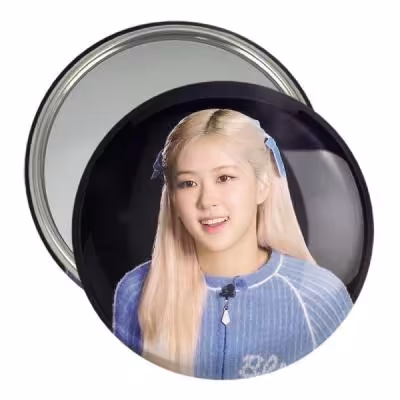 آینه جیبی خندالو مدل رزی بلک پینک Black Pink کد 14406