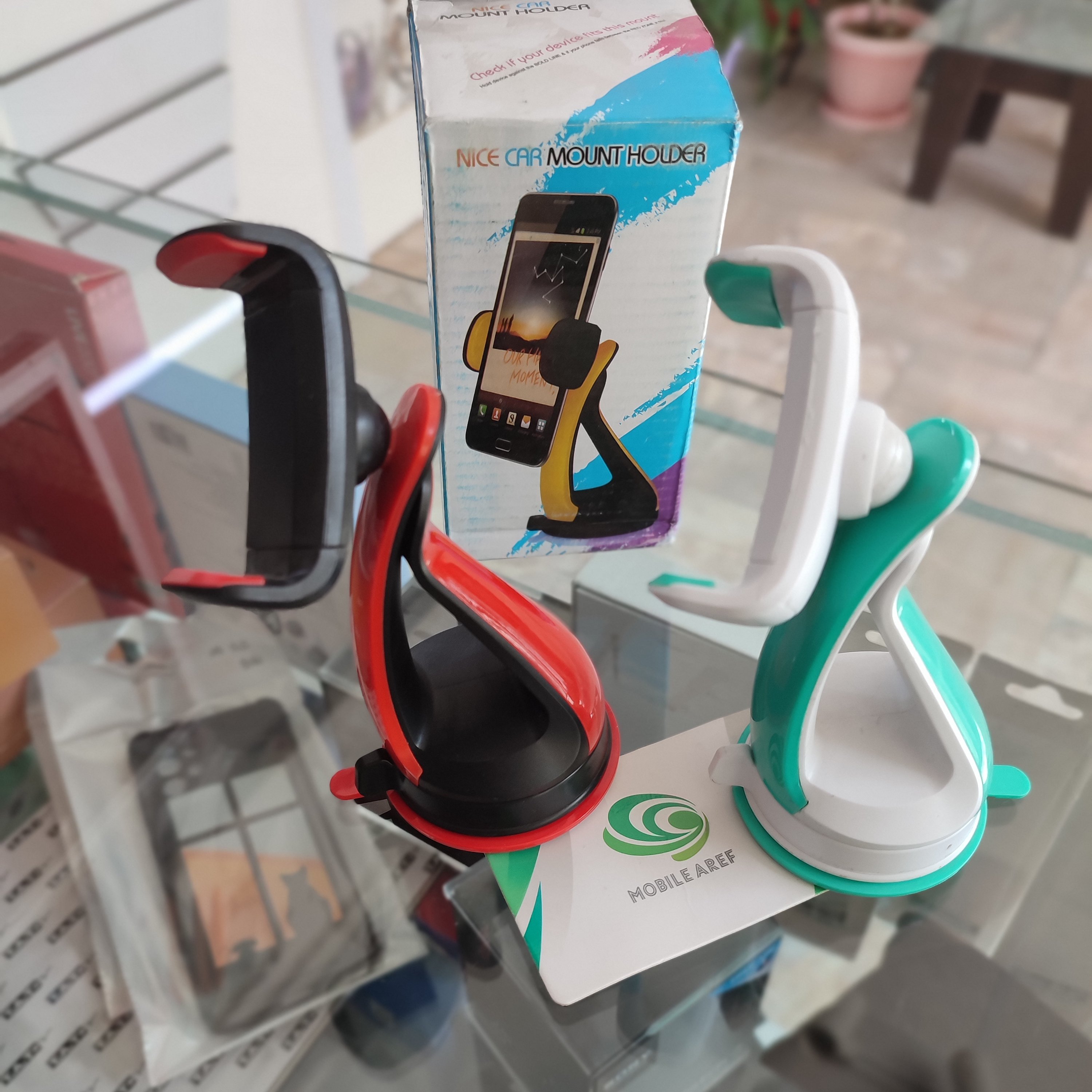 هولدر نگهدارنده پایه بلند 3.0_6.0اینچ شیشه اتومبیل باسری چرخشی 360دزجع