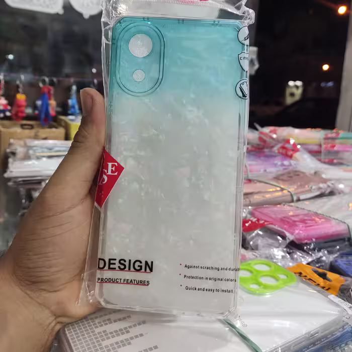 قاب موبایل سامسونگ مدل a03core طرح ژله ای شفاف آبی کیفیت عالی - کد 28