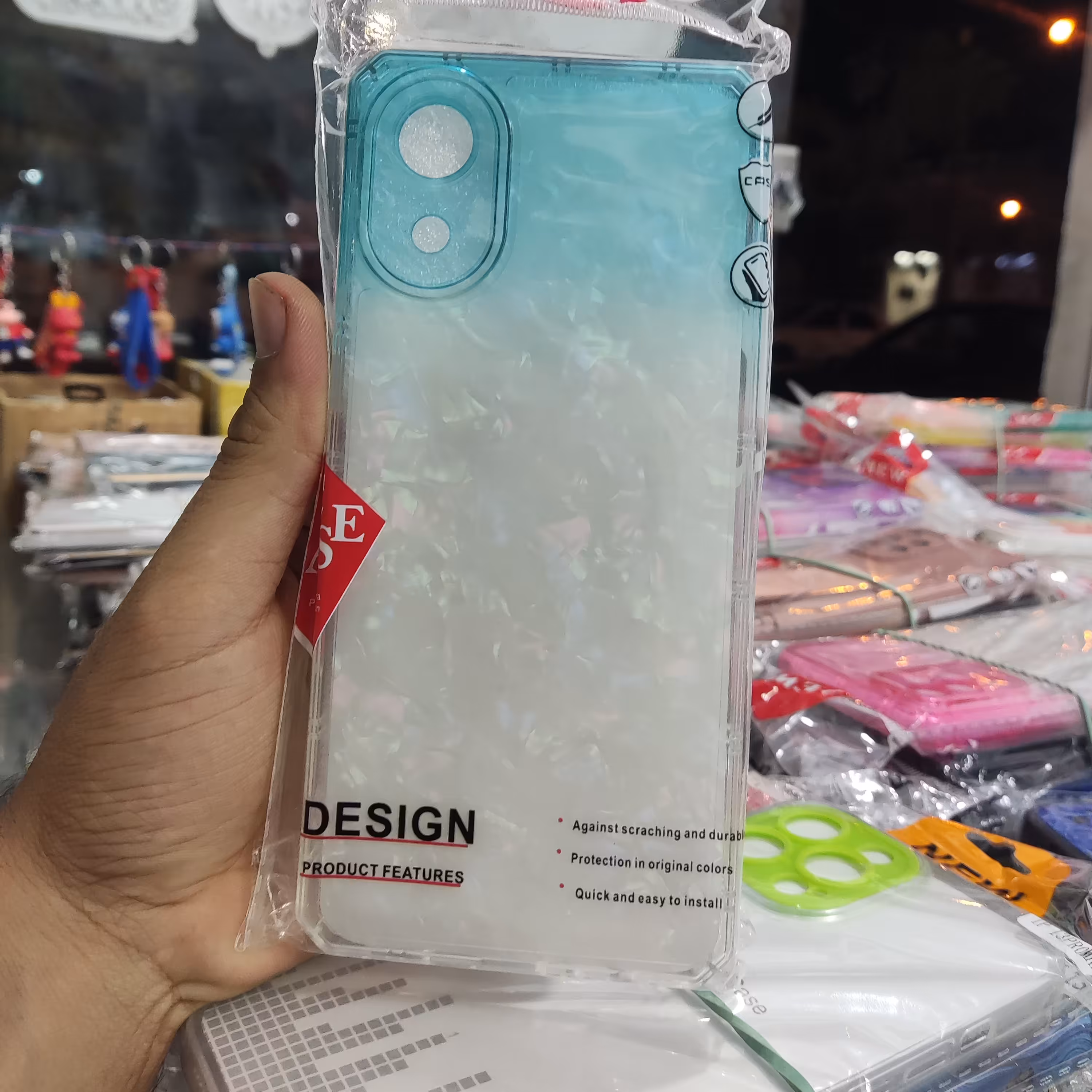 قاب موبایل سامسونگ مدل a03core طرح ژله ای شفاف آبی کیفیت عالی - کد 28