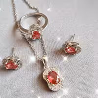 نیم ست نقره زنانه تالیندی با زنجیر کد 09