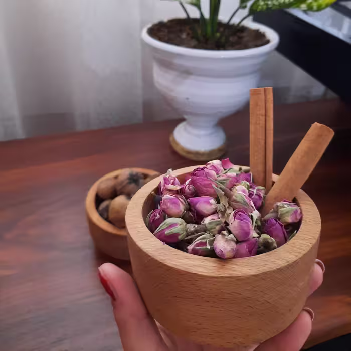 کاسه گرد چوبی