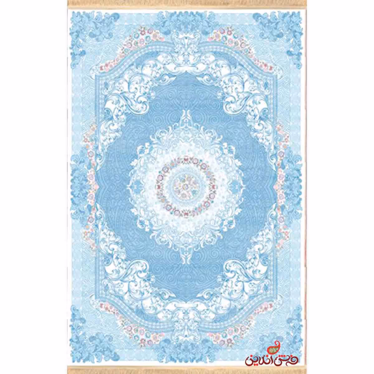فرش ماشینی کلاریس کلکسیون کلاسیک  کد 100102 آبی