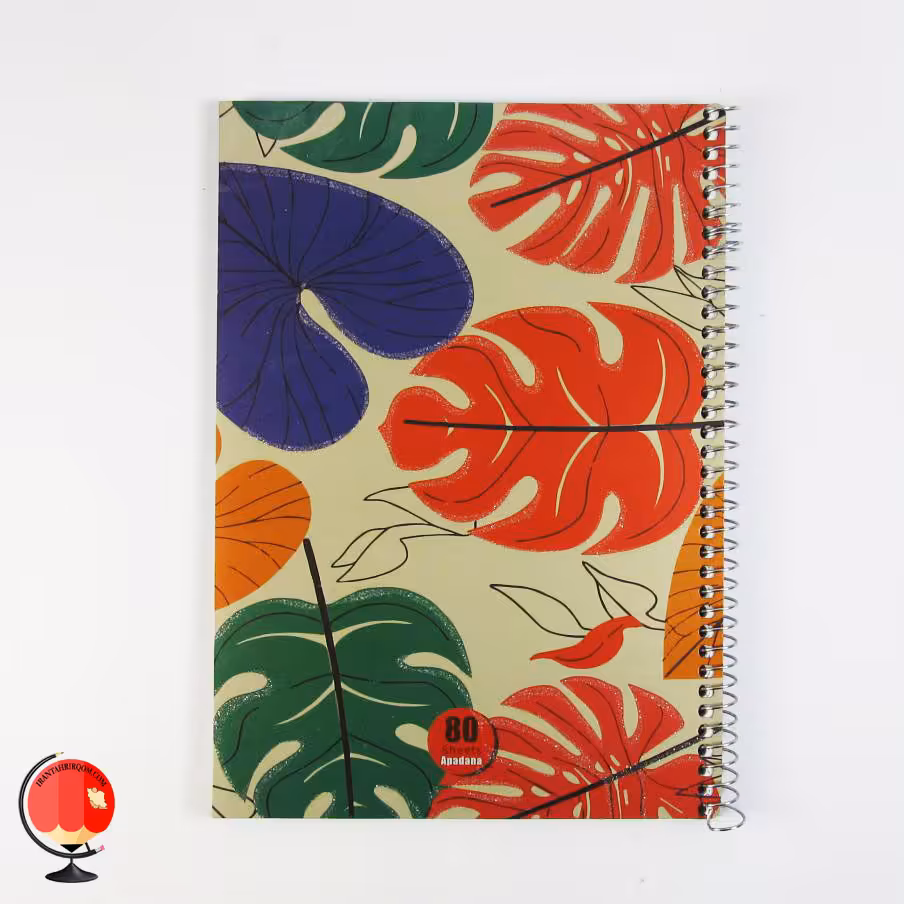 دفتر مشق 80 برگ سیمی طرح برگ انجیری آپادانا