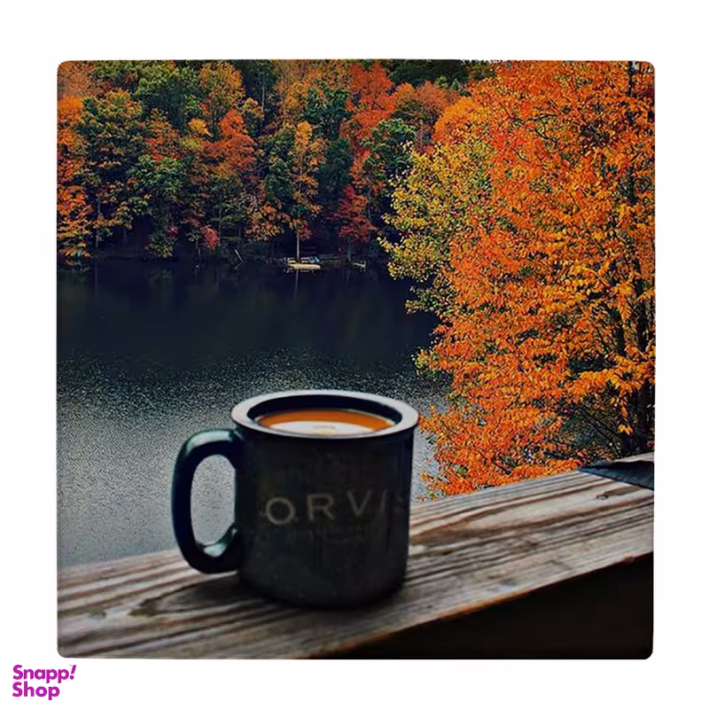 زیر لیوانی طرح درختان پاییزی و لیوان کاپوچینو کد 6202979_5639