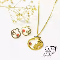 نیمست استیل یلدایی طرح انار با دونه تکی 5119