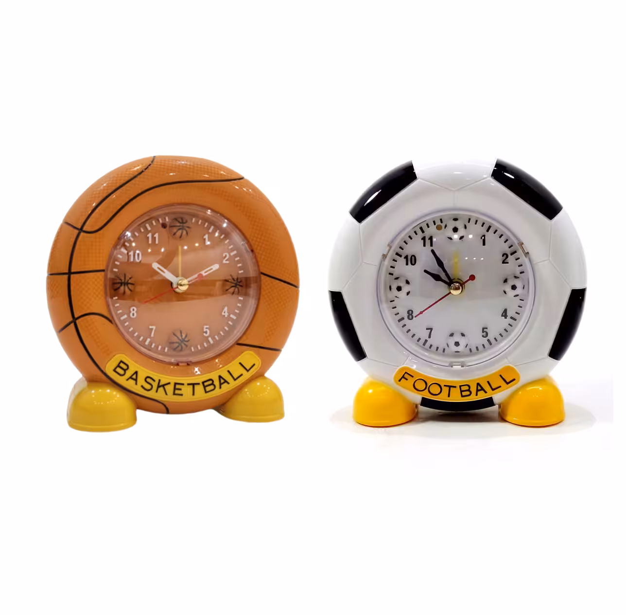 ساعت رومیزی زنگ دار طرح ورزشی توپ فوتبال و بسکتبال
