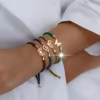 دستبند کناف با پلاک طلا