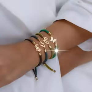 دستبند کناف با پلاک طلا