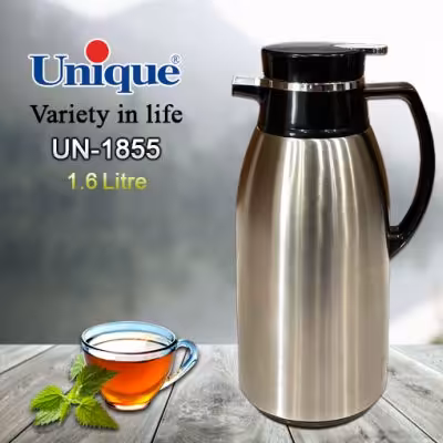 فلاسک 1.6 لیتر استیل 304 شیشه صورتی یونیک کد 1855