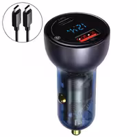 شارژر فندکی فست شارژ Baseus TZCCKX-0G 5A QC4.0 PD 65W   کابل تبدیل تایپ سی