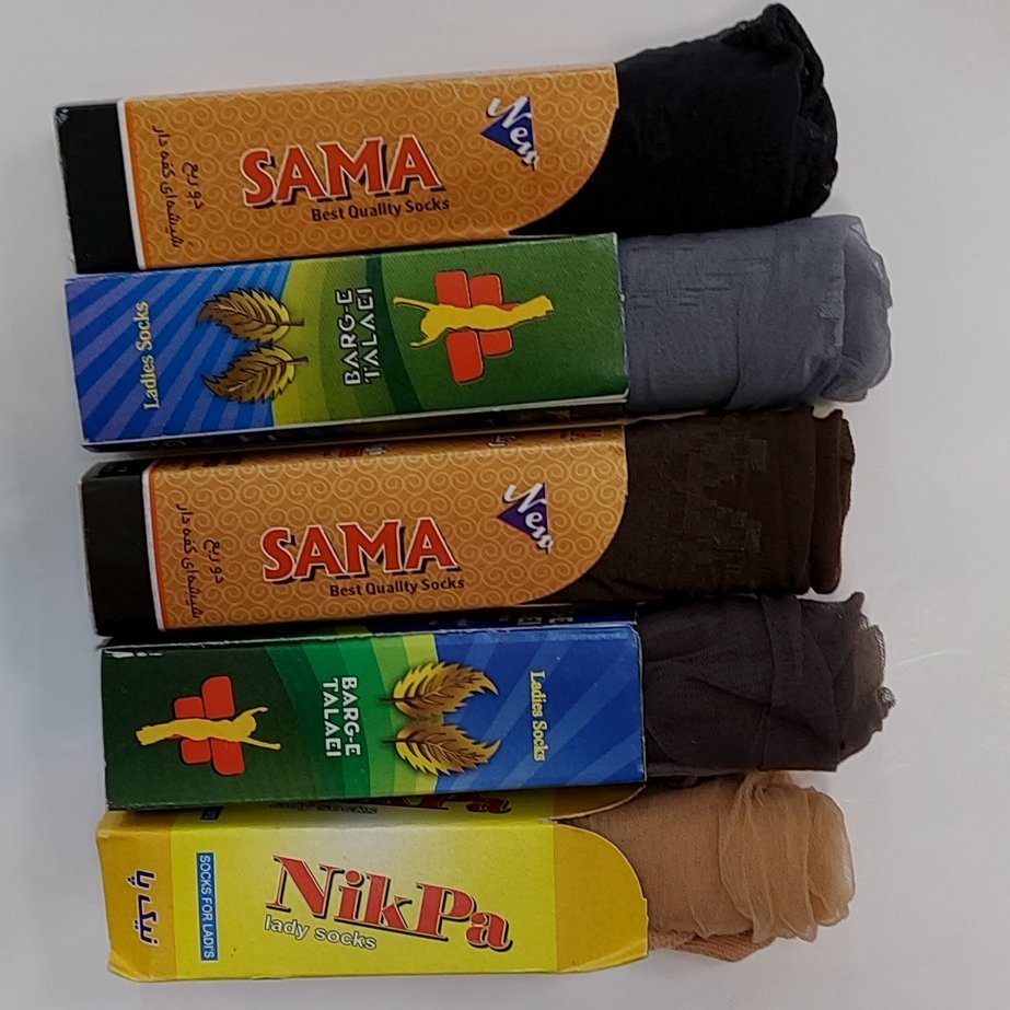 جوراب دو ربع کفدار شیشه ای در چهار رنگ