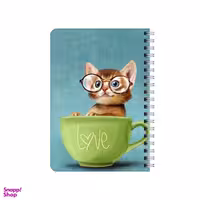 دفترچه یادداشت ۸۰ برگ بامبیلیپ مدل گربه عینکی در فنجان کد 9303865