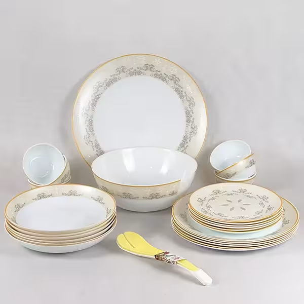 سرویس26 پارچه گرد کلاسیک برهون کرم دینو