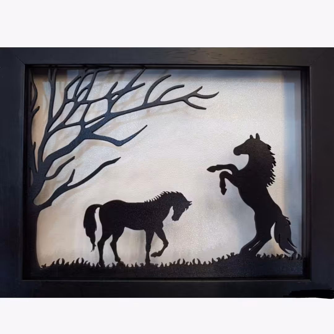 تابلو دکوری سایه  طرح اسب کد11