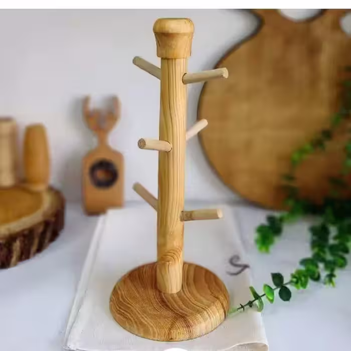 استند فنجان چوبی 6 عددی