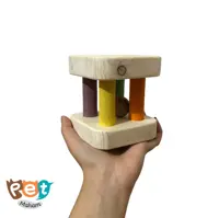 اسباب بازی پرنده مدل اسباب بازی چوبی پرنده دارای تشویقی گردو با رنگ خوراکی