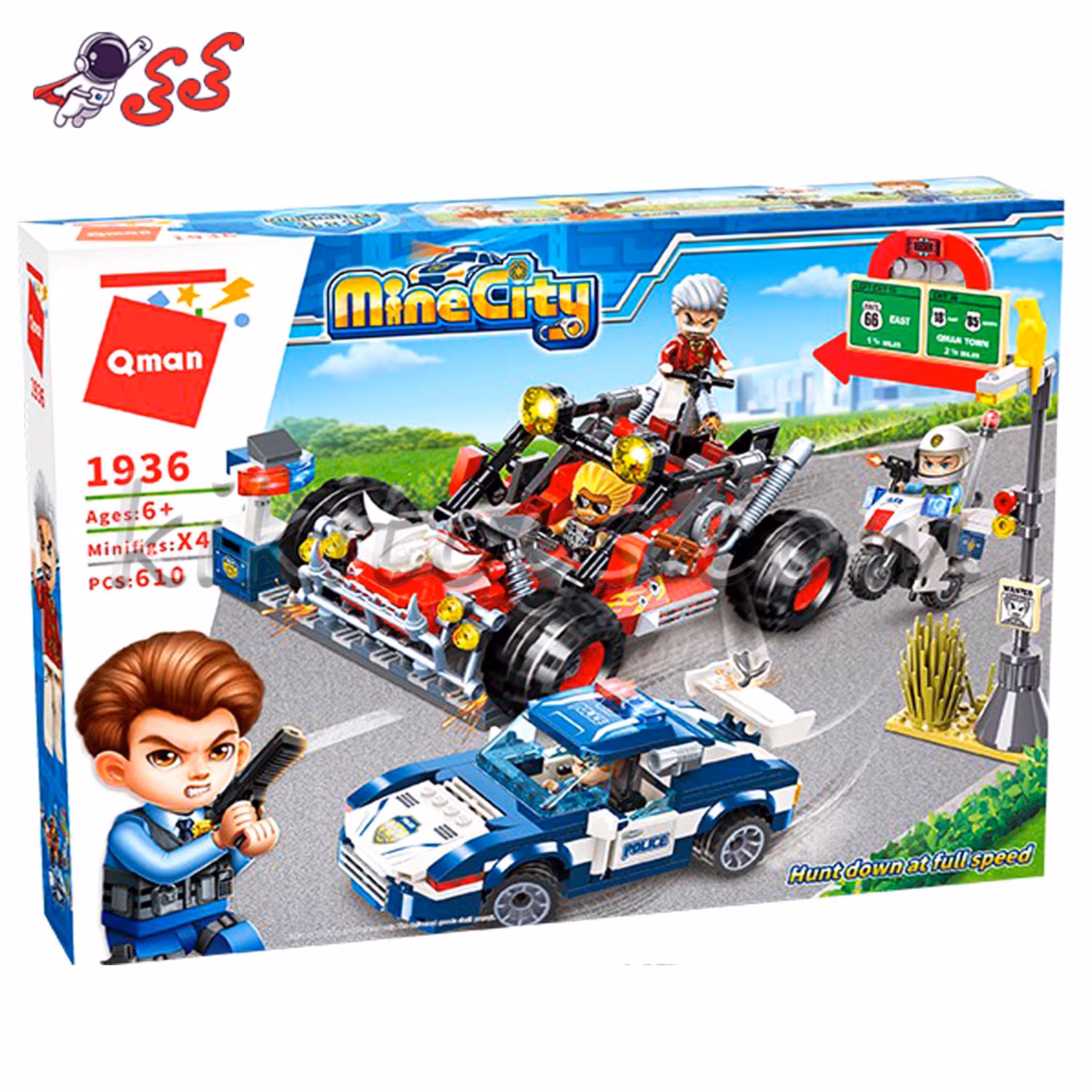 ساختنی لگو ماشین پلیس و تبهکاران سیتی Qman 1936