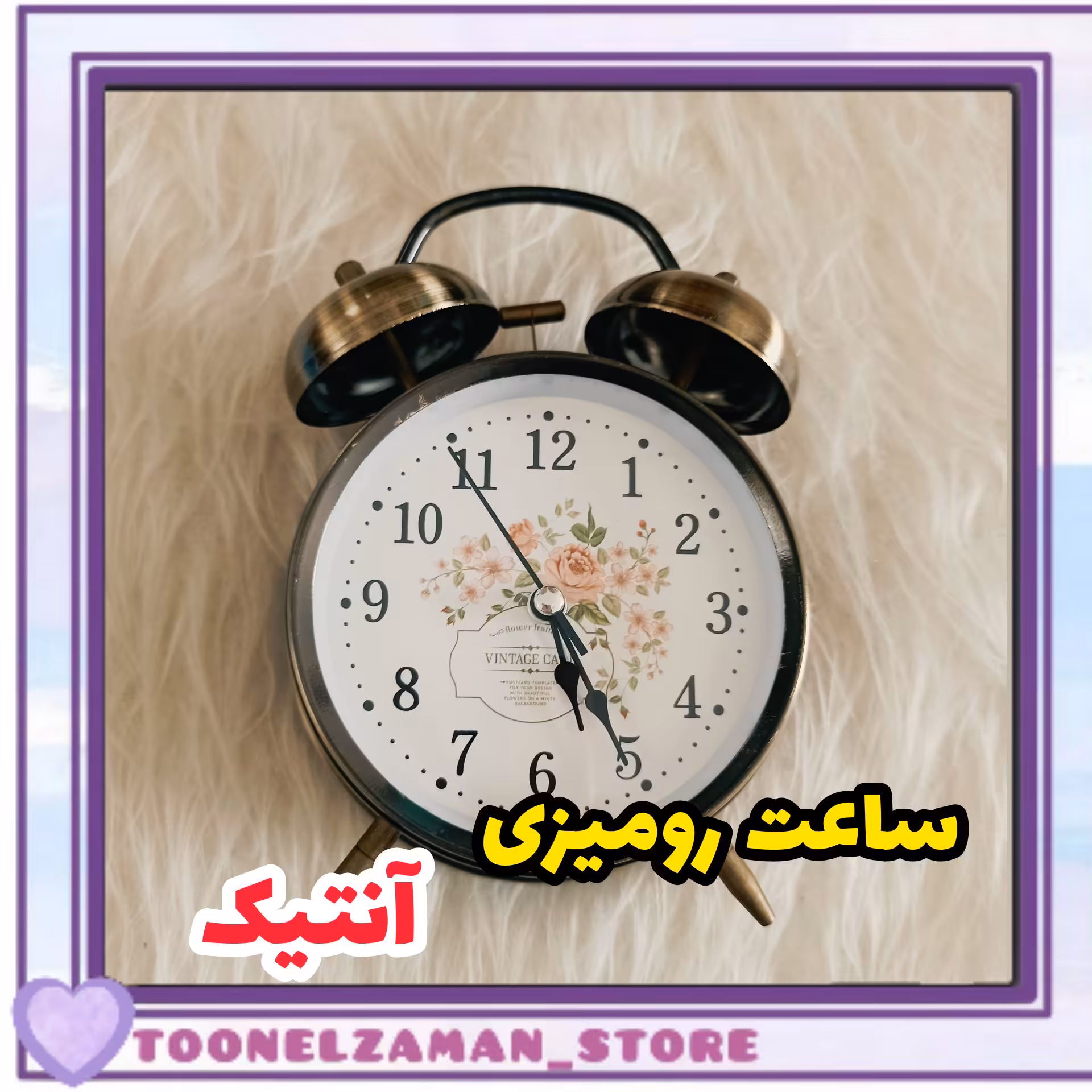 ساعت رومیزی. آنتیک. طرح ساعت های قدیم. ساخت چین. سایز بزرگ قطر ساعت10سانتی متر