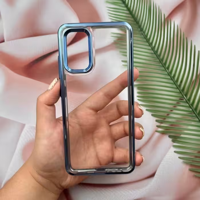 قاب گوشی Galaxy A32 4G سامسونگ شفاف طلقی شیشه ای آبی کد 36092