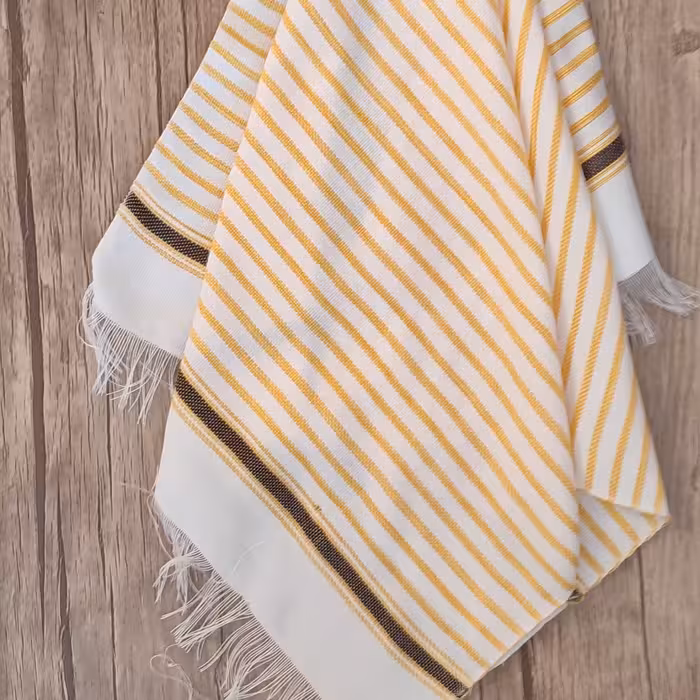 حوله نخی دستبافت طرح 5