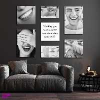 تابلو شاسی بکلیت طرح لبخند و دندانپزشکی مدل SH-1570 مجموعه 7 عددی