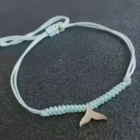 دستبند استیل دم وال با بند بافت فیروزه ای